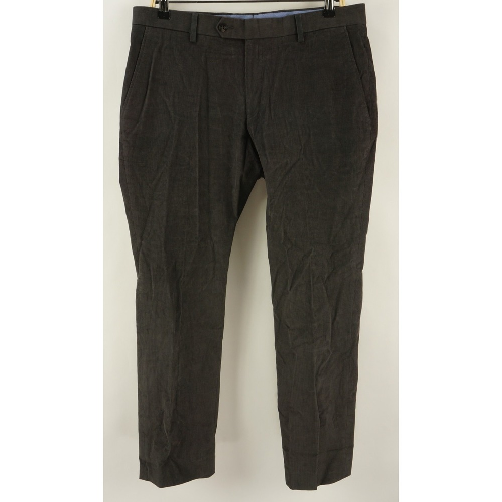 New Tommy Hilfiger Hall Mens 34 x 29 Modern-Fit Brown Stretch Corduroy Pants